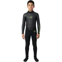 Ocean & Earth Fato De Neoprene De Manga Comprida Com Fecho De Correr Nas Costas Para Jovens Surf School 3/2 Mm Steamer Flatlock