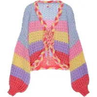 IZIA Casaco de malha lilás / mistura de cores