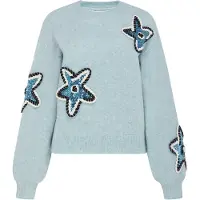 IZIA Pullover turquesa / preto / branco