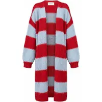 Kamila Šikl Casaco de malha oversized azul claro / vermelho