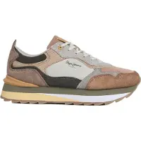 Pepe Jeans para mulher. PLS600070 Tênis de pele Freya bege (37), 5 a 8cm, Serraje, Cordão, Casual