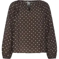 Ichi Blusa 'FORANA' castanho / branco