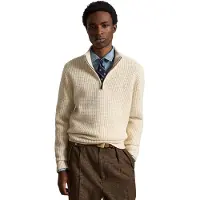 Ralph Lauren para homem. 710B26770005 Suéter de lã e algodão em ponto waffle branco creme (M), Casual