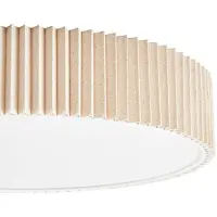 LINDBY Candeeiro de teto Zoey, Ø 52 cm, bege, linho