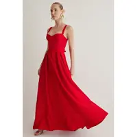 Trendyol Vestido de festa vermelho fogo
