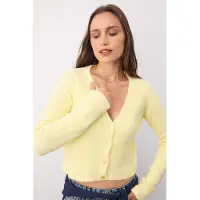 Trendyol Casaco de malha amarelo