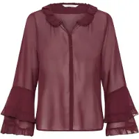 Cream Blusa 'Flouncy ' bordeaux