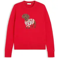 Tommy Hilfiger Pullover areia / castanho / vermelho / branco
