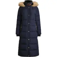 Ralph Lauren para mulher. 297P23454001 Casaco de penas com pelo sintético marinho (S), Casual, Clássico, Poliéster