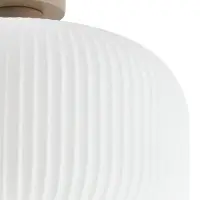 NOLA Candeeiro de teto Evey, Ø 35 cm, branco/bege, vidro