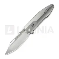 We Knife Flight Line, Polished Bead Blast Titanium, Satin