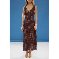 Trendyol Vestido chocolate / branco