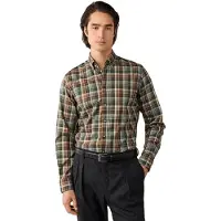 Hackett London para homem. HM3010848 Camisa Country Plaid Check verde-oliva (L), Casual, Algodão, Clássico, Manga comprida