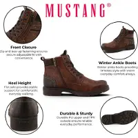 Mustang Botas com atacadores 'Midor' castanho / castanho ferrugento / preto