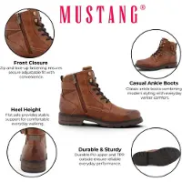 Mustang Botas com atacadores castanho escuro
