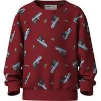 Name it Sweatshirt 'NMMVOLUF' verde escuro / vermelho / branco