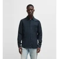 BOSS para homem. 50489344 Camisa Relegant marinho (L), Casual, Linho, Clássico, Manga comprida