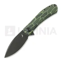 Trollsky Knives Navalha Mandu Evo Limited, Green Turtle G-10, Black Stonewash