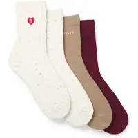 HUGO Meias creme / caramelo / vermelho escuro