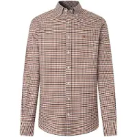 Hackett London para homem. HM3010856 Camisa Oxford Gingham laranja (M), Casual, Algodão, Manga comprida