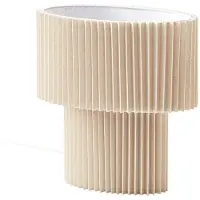 LINDBY Candeeiro de mesa Tazia, natural/branco, linho, altura 38 cm