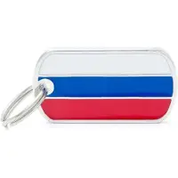 My Family Etiqueta De Identificação Para Animais De Estimação Com A Bandeira Da Rússia