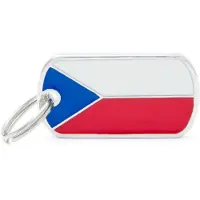My Family Etiqueta De Identificação Para Animais De Estimação Com A Bandeira Da República Checa
