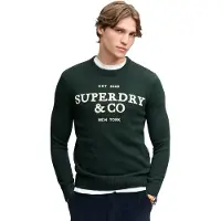 Superdry para homem. M6110788A Camisola Applique verde (XL), Casual, Algodão