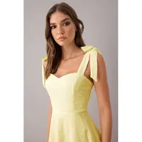 Trendyol Vestido de festa amarelo claro