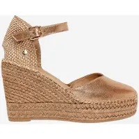 Alhamas Sapatos abertos atrás 'Alpargata Cuña 10 cm Ante' taupe