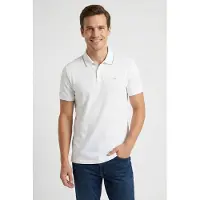 Calvin Klein Camisa 'Tipped Collar' cinzento / branco