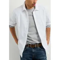 Pepe Jeans para homem. PM3091461 Camisa Roval branca (L), Branco, Casual, Algodão, Manga comprida