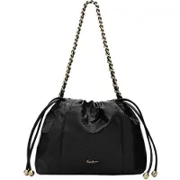 Pepe Jeans para mulher. PL0300240 Bolsa Ivonne preta (OSFA), Preto, Casual, Poliuretano