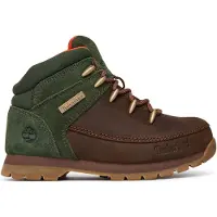 Timberland unisex para criança. TB0A5SRAAFK1 Botas de pele Euro Sprint castanhas (33), Couro, Marrom, Plano, Cordão, Casual, Outdoor, moda i