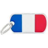 My Family Etiqueta De Identificação De Animal De Estimação Com A Bandeira Da França