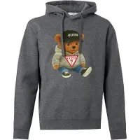 GUESS Sweatshirt 'Teddy Bear' sépia / acinzentado / vermelho / preto