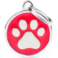 My Family Etiqueta De Identificação Para Animais De Estimação Classic Circle Paw Medium