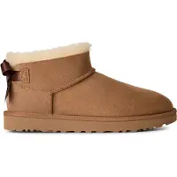 Ugg para mulher. 1185491 Botins de Pele Ultra Mini Bailey Bow castanho (36), Couro, Marrom, Plano, Nenhum, Casual, Homewear
