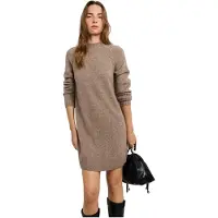 Pepe Jeans para mulher. PL9537924 Vestido Adami bege (S), Casual, Acrílico, Manga comprida
