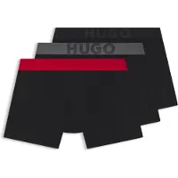 HUGO Boxers cinzento escuro / vermelho / preto