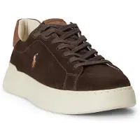 Ralph Lauren para homem. 809P15729001 Sapatilhas de camurça Rlite castanho (43), Couro, Marrom, Plano, Cordão, Casual