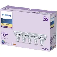 Philips Lâmpada LED , GU10, 4,6 W, transparente, 2 700 K, conjunto de 6 unidades