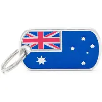 My Family Etiqueta De Identificação Para Animais De Estimação Com A Bandeira Da Austrália