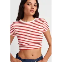Dilvin Blusa 'Blusen' vermelho / branco