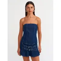 Dilvin Vestido azul ganga