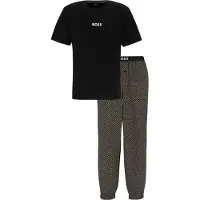 BOSS Pijama comprido 'Easy' bege escuro / preto / branco