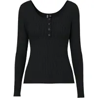 Pieces camisolas PCKITTE LS TOP mulheres - Preto - EU XS