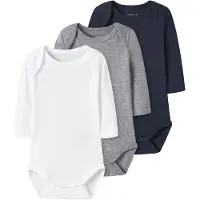 Name it Body De Manga Comprida Solid 3 Unidades