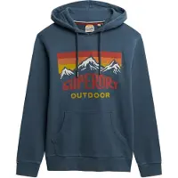 Superdry para homem. M2014296A Camisola relaxada Mountain azul (S), Casual, Algodão, Manga comprida