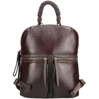 Hispanitas para mulher. BI264946 Mochila com zíperes marrom (OSFA), Couro sintético, Casual